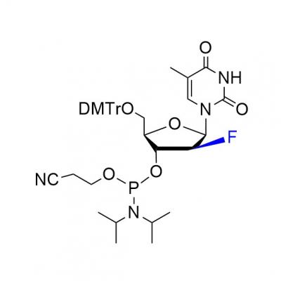 CAS     208193-48-0          5'-O-(4,4'-Dimethoxytrityl)-2'-deoxy-2'-fluoro-5-methyl-beta-D-arabinouridine-3'-CED-phosphoramidite