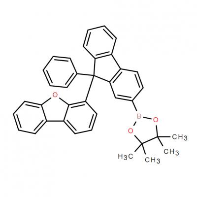CAS     2883197-10-0   Dibenzofuran, 4-[9-phenyl-2-(4,4,5,5-tetramethyl-1,3,2-dioxaborolan-2-yl)-9H-fluoren-9-yl]-