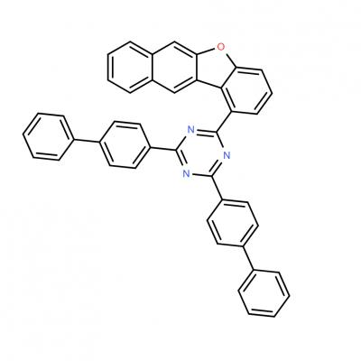 CAS      2643416-98-0      1,3,5-Triazine, 2-benzo[b]naphtho[2,3-d]furan-1-yl-4,6-bis([1,1'-biphenyl]-4-yl)-