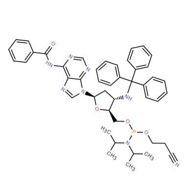 CAS     195375-64-5    Adenosine, N-benzoyl-2',3'-dideoxy-3'-[(triphenylmethyl)amino]-, 5'-[2-cyanoethyl N,N-bis(1-methylethyl)phosphoramidite]