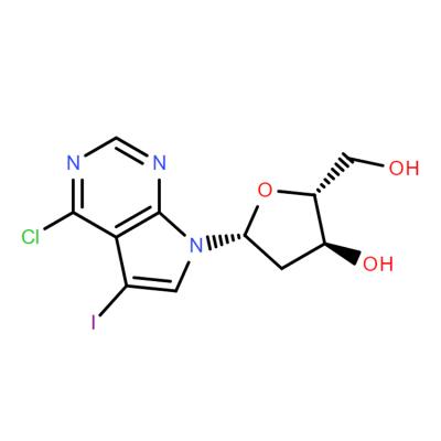 CAS   178995-71-6     (2R,3S,5R)-5-(4-Chloro-5-iodo-7H-pyrrolo[2,3-d]pyrimidin-7-yl)-2-(hydroxymethyl)tetrahydrofuran-3-ol
