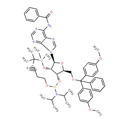 CAS    1803193-36-3    Benzamide, N-[9-[5-O-[bis(4-methoxyphenyl)phenylmethyl]-3-O-[[bis(1-methylethyl)amino](2-cyanoethoxy)phosphino]-2-O-[(1,1-dimethylethyl)dimethylsilyl]-β-L-ribofuranosyl]-9H-puri