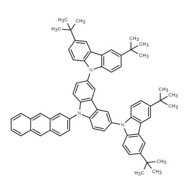 CAS    1332640-08-0   OE002, 9'-(Anthracen-2-yl)-3,3'',6,6''-tetra-tert-butyl-9'H-9,3':6',9''-tercarbazole