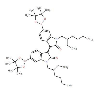 CAS    1821433-54-8    IN1662, (E)-1,1'-bis(2-ethylhexyl)-6,6'-bis(4,4,5,5-tetramethyl-1,3,2-dioxaborolan-2-yl)-[3,3'-biindolinylidene]-2,2'-dione