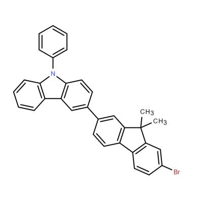 CAS    1186644-43-8     3-(7-Bromo-9,9-dimethyl-9H-fluoren-2-yl)-9-phenyl-9H-carbazole