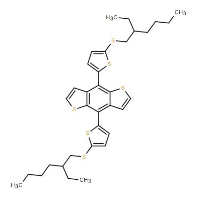 CAS  1613389-28-8     Benzo[1,2-b:4,5-b']dithiophene, 4,8-bis[5-[(2-ethylhexyl)thio]-2-thienyl]-
