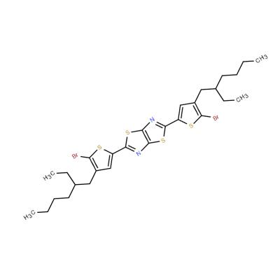 CAS    2029196-32-3    Thiazolo[5,4-d]thiazole, 2,5-bis[5-bromo-4-(2-ethylhexyl)-2-thienyl]-