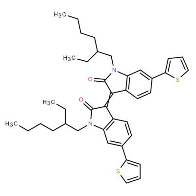 CAS    1327155-08-7     (E)-1,1'-bis(2-ethylhexyl)-6,6'-di(thiophen-2-yl)-[3,3'-biindolinylidene]-2,2'-dione
