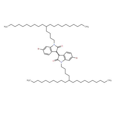CAS    1413918-81-6     2H-Indol-2-one, 6-bromo-3-[6-bromo-1-(5-decylpentadecyl)-1,2-dihydro-2-oxo-3H-indol-3-ylidene]-1-(5-decylpentadecyl)-1,3-dihydro-