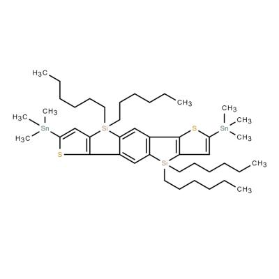 CAS   1569453-45-7   2,7-Bis(trimethylstannyl)-benzo[1,2-b:4,5-b]bis(4,4'-dioctyl-4H-silolo[3,2-b]thiophene)