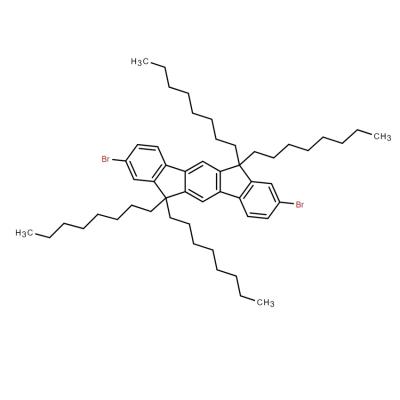 CAS    264281-45-0     2,8-Dibromo-6,12-dihydro-6,6,12,12-tetraoctyl-indeno[1,2-b]fluorene