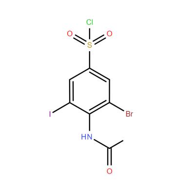 4-acetamido-3-bromo-5-iodoobenzenesulfonyl chloride
